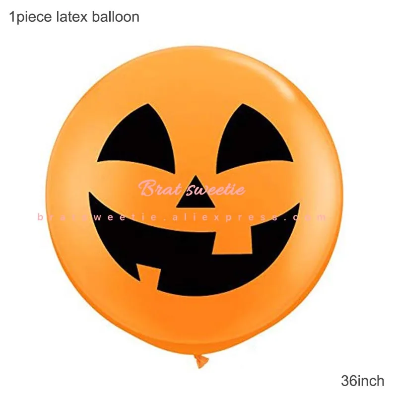 36in punmpkin balon Хэллоуин украшение ужасный страшный призрак шары легкая прозрачная ткань в паутинку бар Счастливый Хэллоуин сцена набор для вечеринки - Цвет: 36in punmpkin balon
