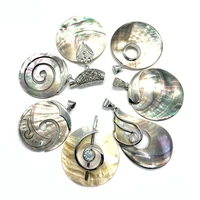 natural color geometric shape shell piece pendant metal decoration design musical notes used for diy necklace accessories