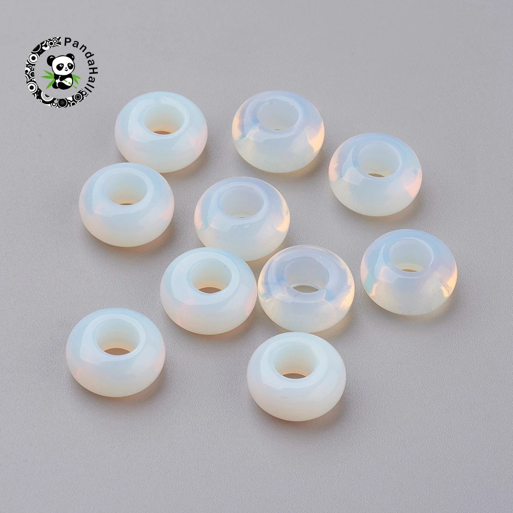 

30pcs 14x8mm Natural Amethyst European Beads Rondelle Large Hole Beads For DIY Jewelry Making , Hole: 6mm
