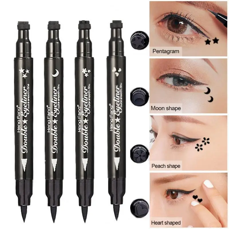 

2 In1 Eyeliner Stamp Eye Wing Stamp Starry Liquid Eyeliner Pencil Stamp Triangle Seal Eye Liner Waterproof Quick Dry Cosmetics