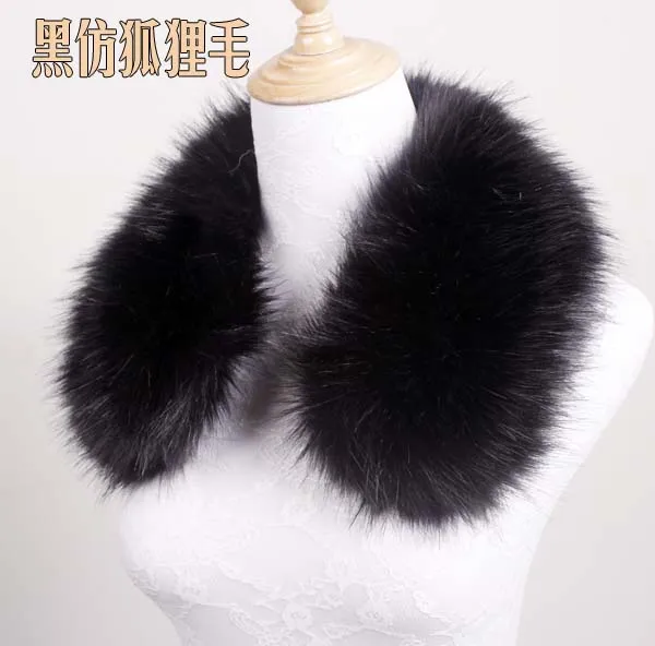 29 Qearlstar Women Scarf New Faux Fur Collar 55cm Women Children Jackets Coat Hood Fur Decor Shawl Soft Warm Luxury Scarves ZKG15 - Цвет: 29