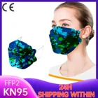 10 шт. взрослых KN95 маска Mascarillas FFP2 Респиратор маска для лица 4-х слойный Фильтр Защитный лицевая маска для полости рта mascarilla fpp2 homologad