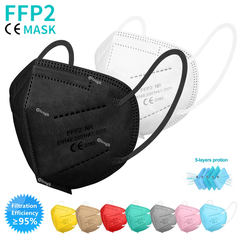 5 Layers KN95 Masks FFP2mask Mascarillas FFP2 Homologadas Face Mask FPP2 Mouth Protection mascara facial FFP3 CE Adult | Безопасность и