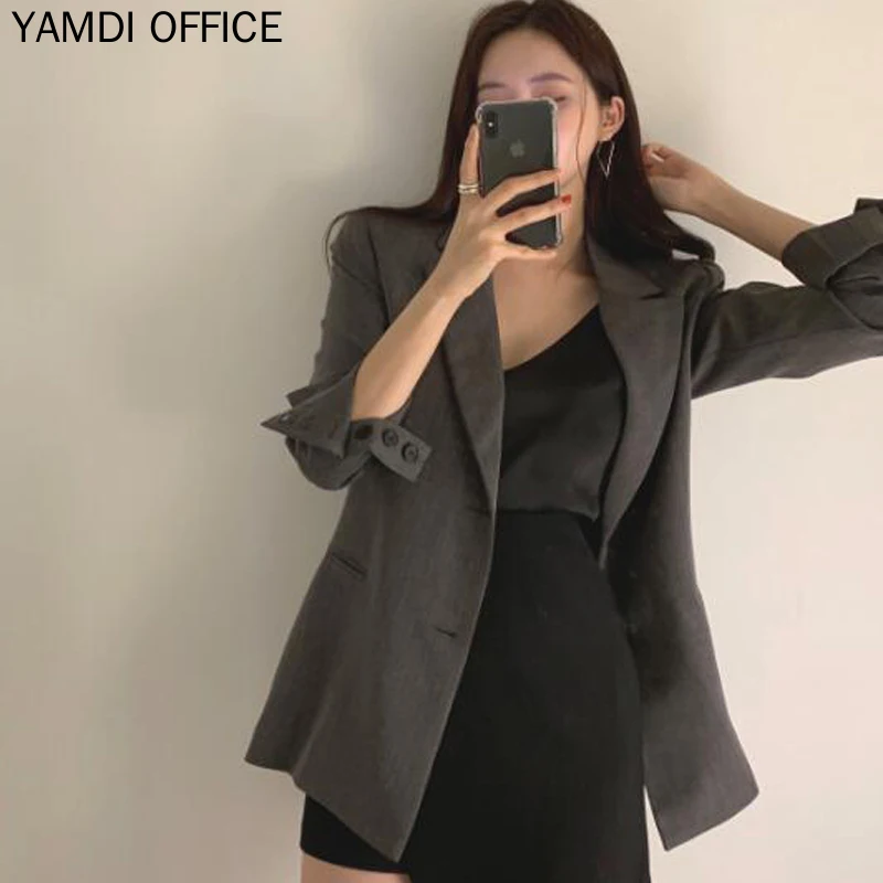 YAMDI Женский блейзер новинка 2019 осень Wnter для офиса девушек работы элегантный