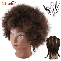 femal mannequin head with real hair hairdress mannequin headafrican salon traininghead manikin cosmetology doll head free gift