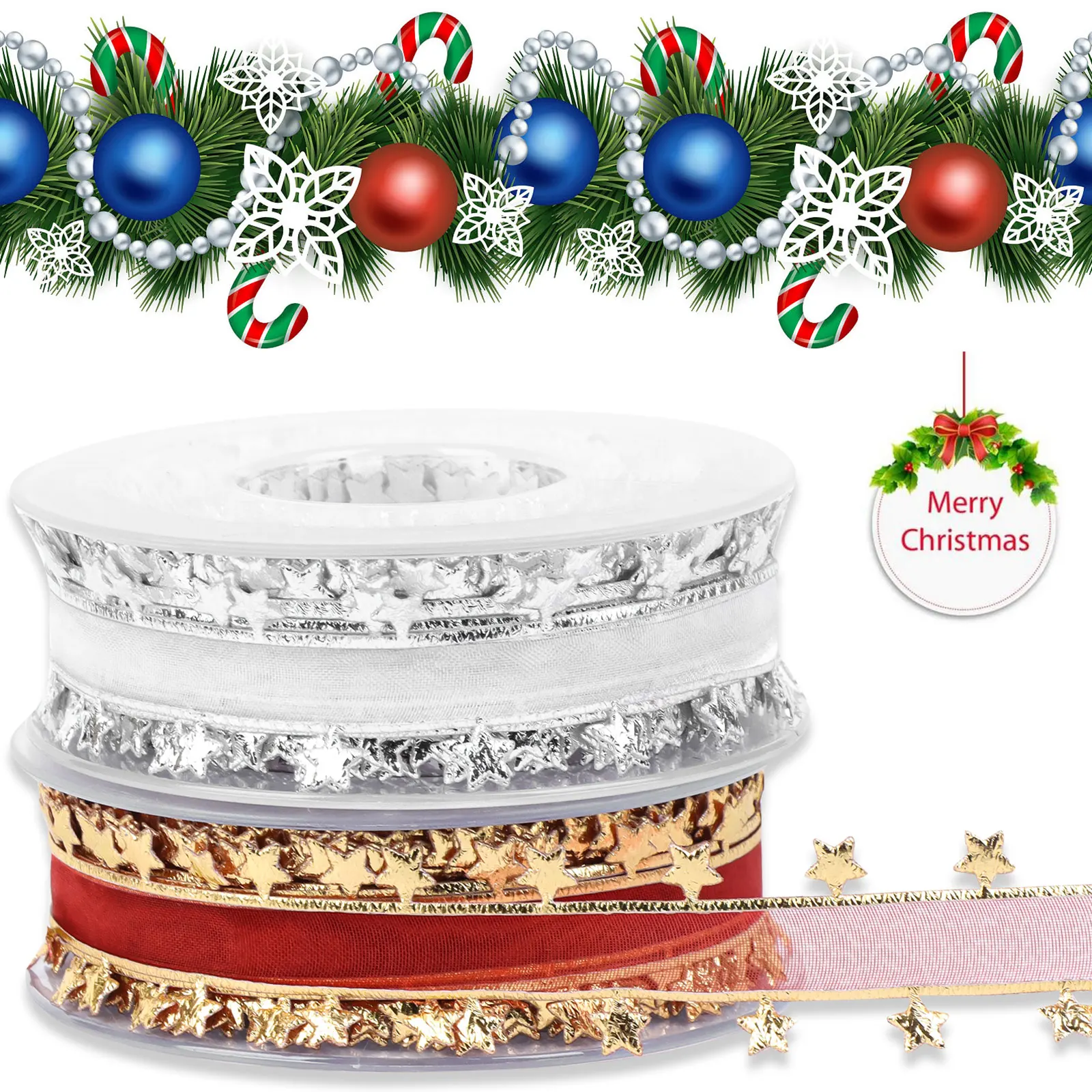 

16,4 ярдов, 2,5 см, лента с принтом для упаковки подарков, свадебное украшение, банты для волос «сделай сам»