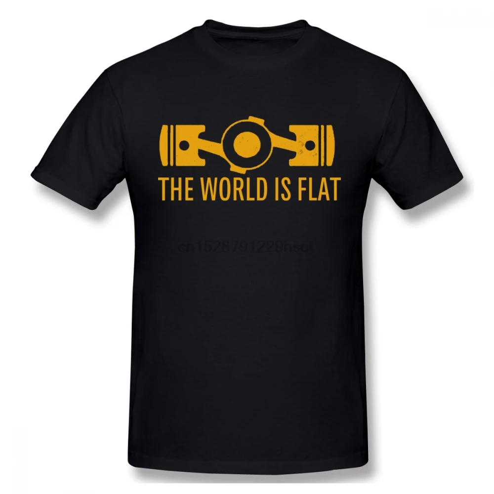 The World Is Flat Boxer Engine Мужская футболка размера плюс Custom Team|Мужские футболки| |