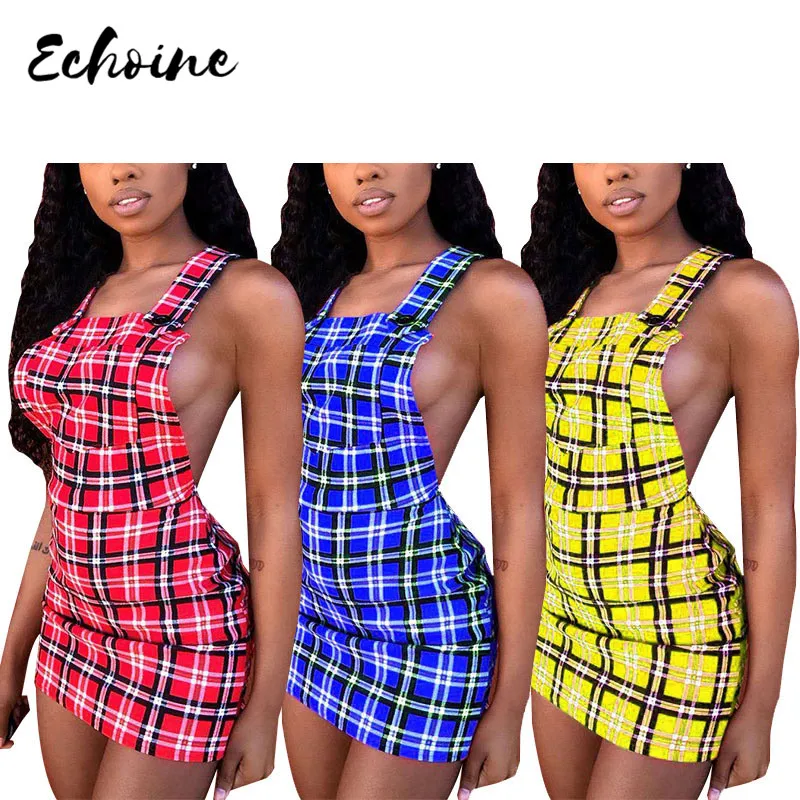 

Женское Повседневное платье на подтяжках Echoine, облегающее платье с геометрическим принтом, повседневные джинсовые платья