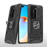 for huawei p40 pro p40 lite cases shockproof armor magnet case ring stand bumper phone back cover for huawei p40 pro p40 lite