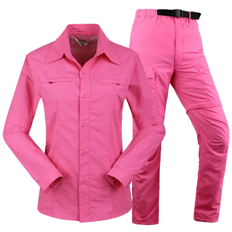 Уличные съемные походные рубашки и Походные штаны женские летние быстросохнущие