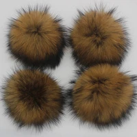5 pcslot 12 13 14 15 cm diy natural color real raccoon fur pompoms for bags knitted beanie cap hats genuine fur pompon pom