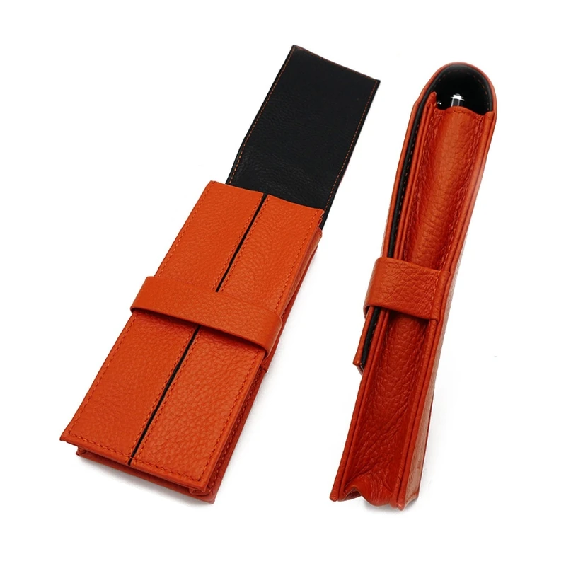

Newest Leather Fountain Pen Case ,3 Pens Holder Pouch,Separate Slot Organizer Carrying Case Pencil Bag Office Accessorie