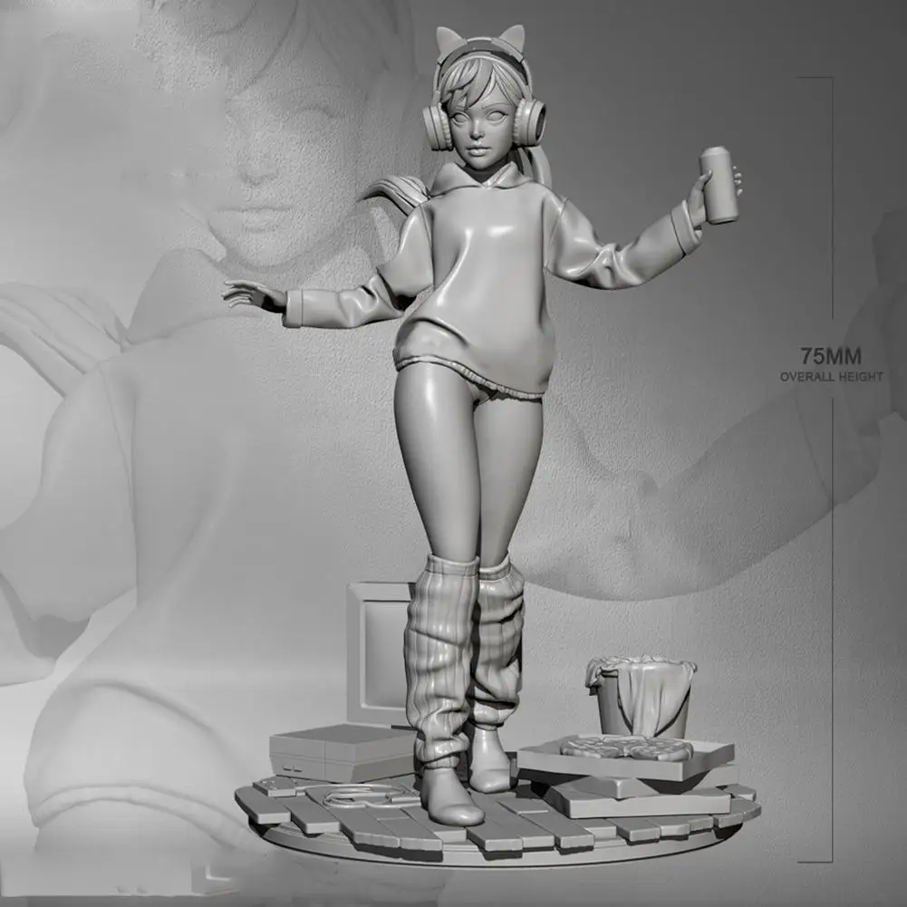 

75mm 1/24 Resin Soldier White Mold Model Kits Figure DIY Toy Self-assembled Mold TD-2545 Best Gifts For Boy Fashion Girl