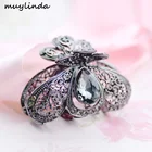 Смешанный дизайн, ретро Стразы, филигранный цветок, зажим для волос, женские хрустальные цветы, зажим для волос, металлические аксессуары для волос