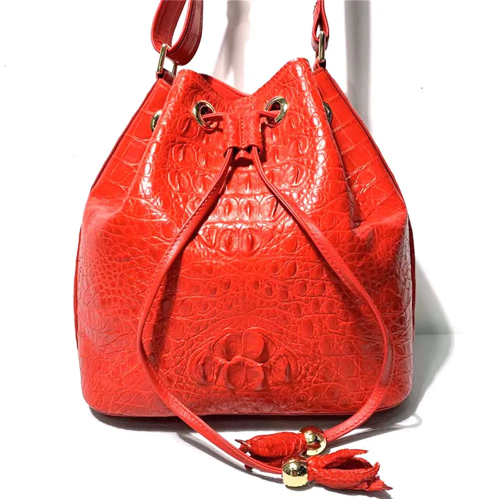 

hongsen crocodile bag female Single shoulder bag Bucket bag fashion Women's single shoulder bag women Travel bag