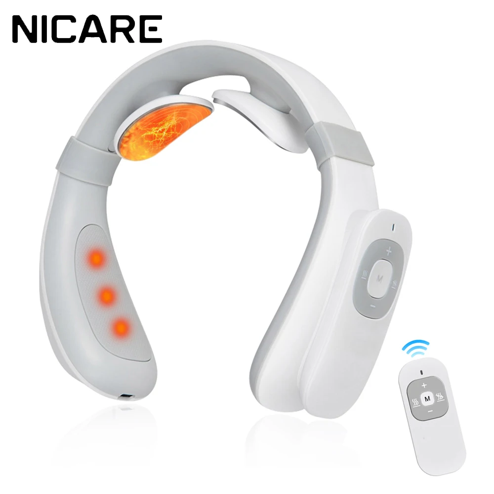 

NICARE Electric Neck Massager Heating EMS Muscle Pulse Relaxation Pain Relief Massage Tool Cervical Spine Vertebra Physiotherapy