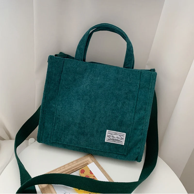 

Korean Fashion Casual Cord Verge Canvas Bag Shoulder Diagonal Bag Hand Bags Women 2021 Satchel Handbag Cute Side Bag Polyester