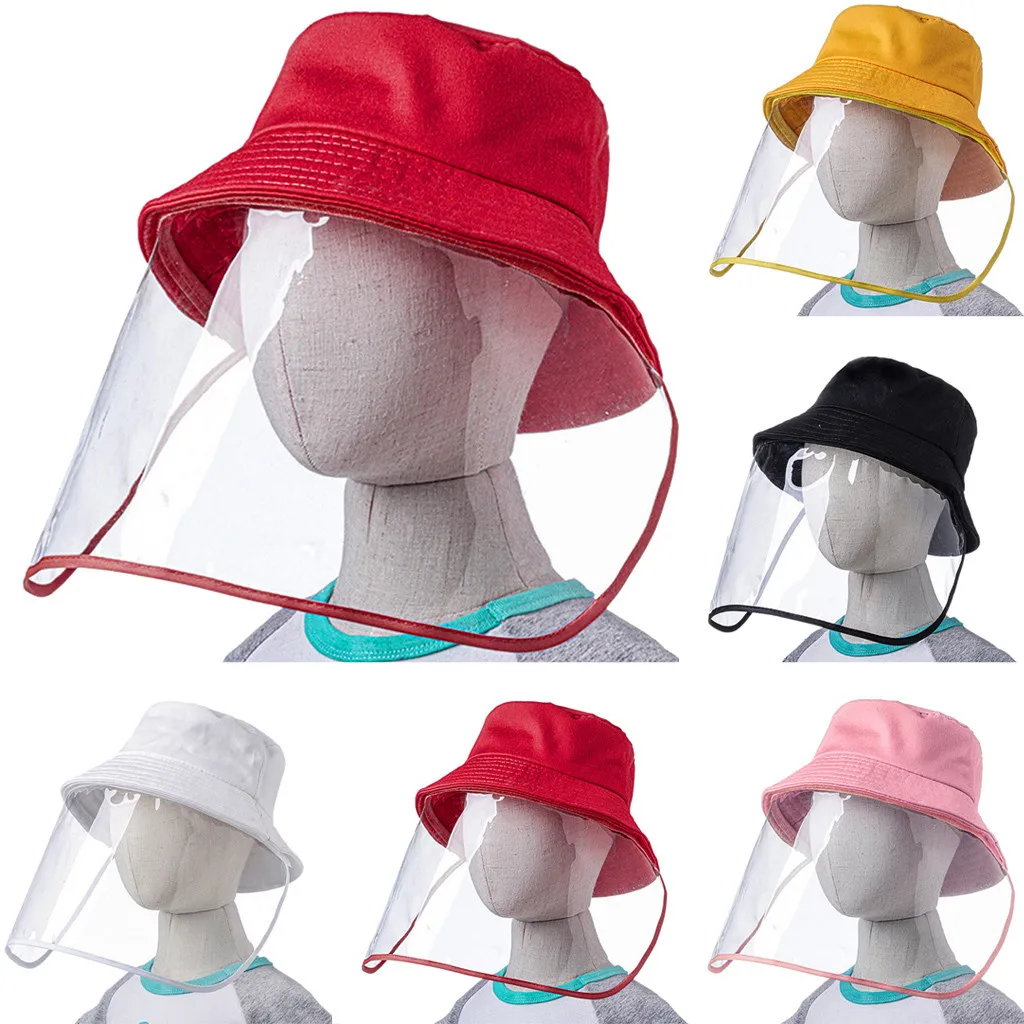 

LONSANT Kids Boys Girls Solid color Anti-spitting Protective Hats Dustproof Cover Fisherman Cap Hat Removable Baby Boy Girl Caps