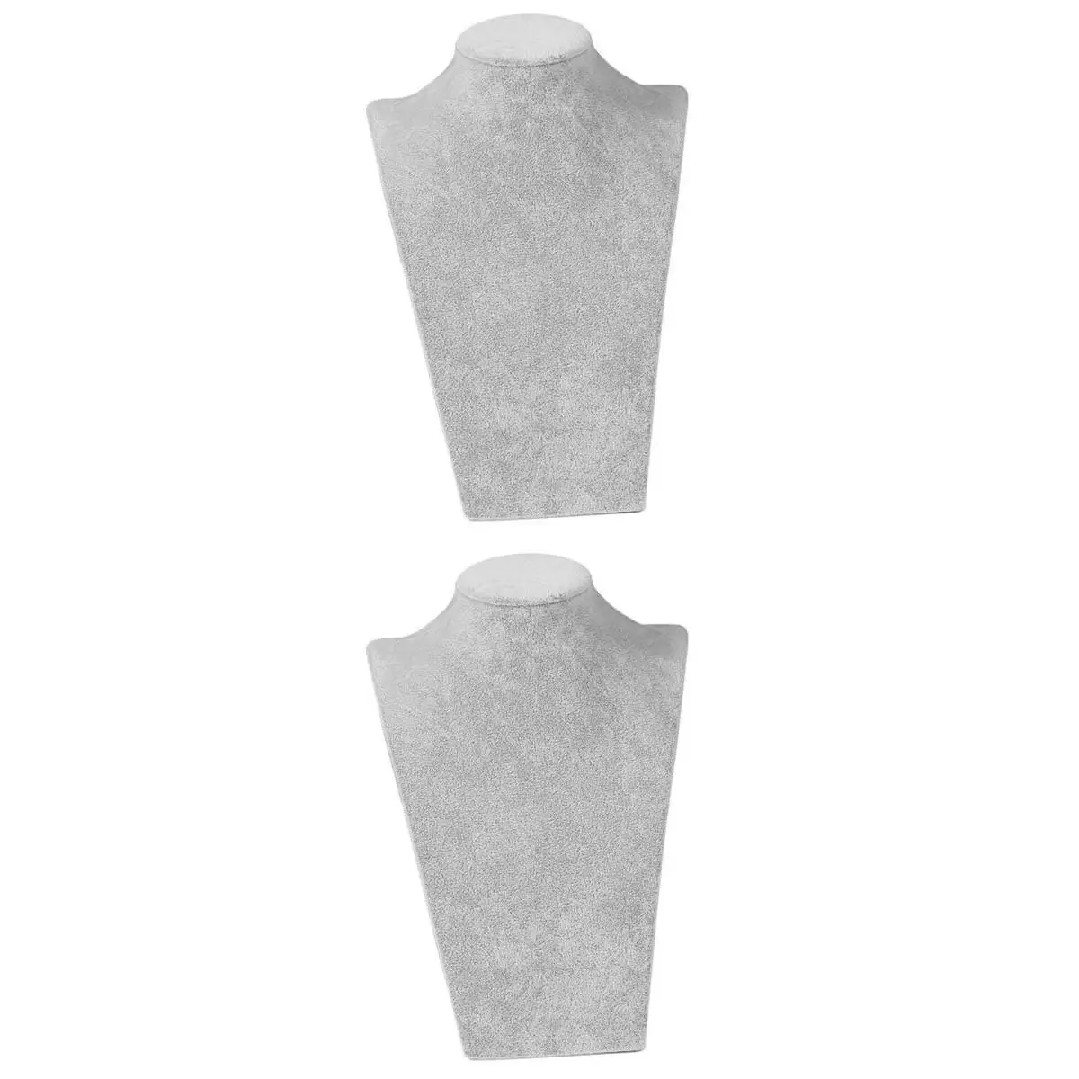 

2Pcs/Set Jewelry Display Bust Mannequin Grey Necklace Choker Hanging Shelf