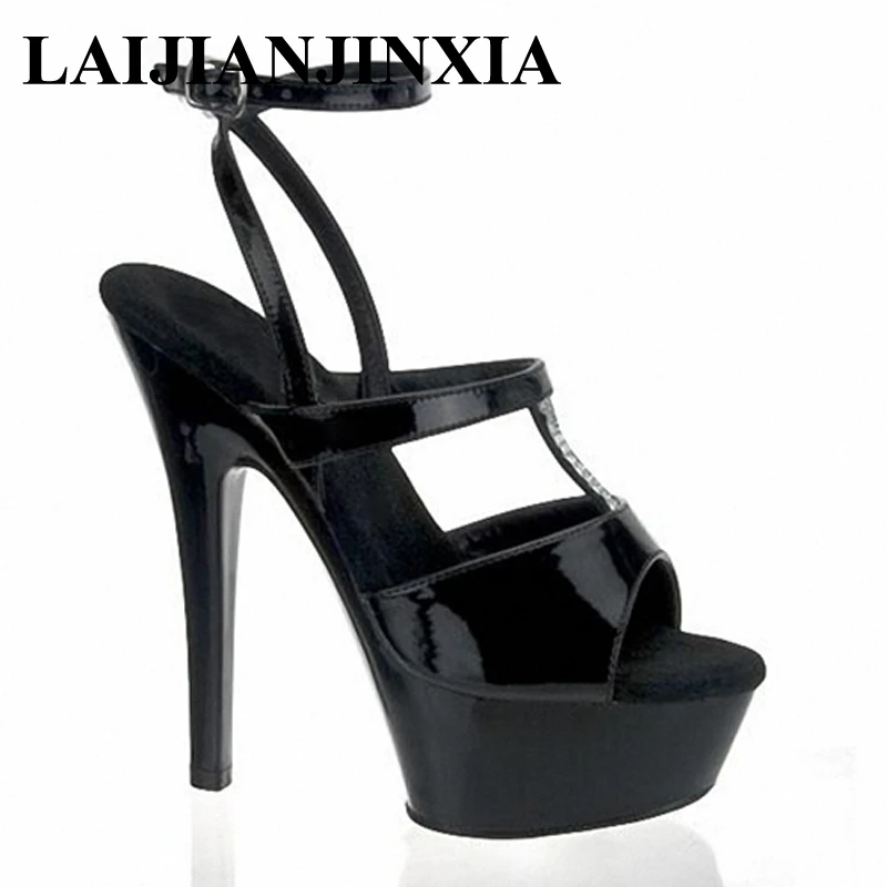 

LAIJIANJINXIA New Woman Summer Sexy Strap Shoes Night Club Wedding Party Shoes 15cm High-heeled Sandals Dance Pole Shoes