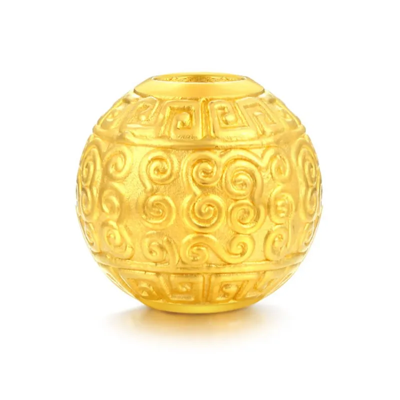 

1 шт., подвеска из желтого золота 24 карата/3D твердые золотые бусины для детей, передающие благословение, облако, для женщин, мужчин, детей, 8 мм/...