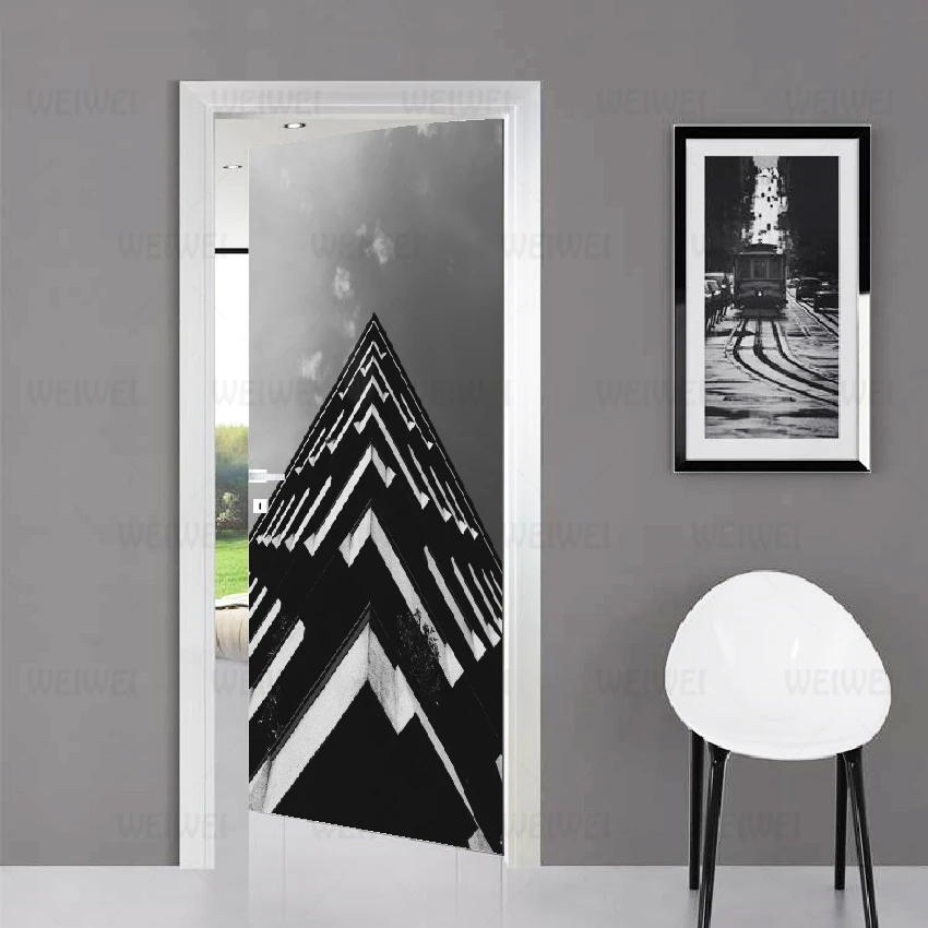 Наклейки на дверь дворца из города водостойкие самоклеящиеся обои ПВХ сделай сам