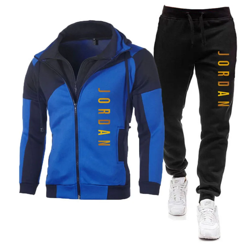 

2 Piece Men's Sets Brand Zipper Hoodies Sportswear Tracksuits Hot Men's Hoodies+Pants Sets Male Streetswear Coat Jackets Winter
