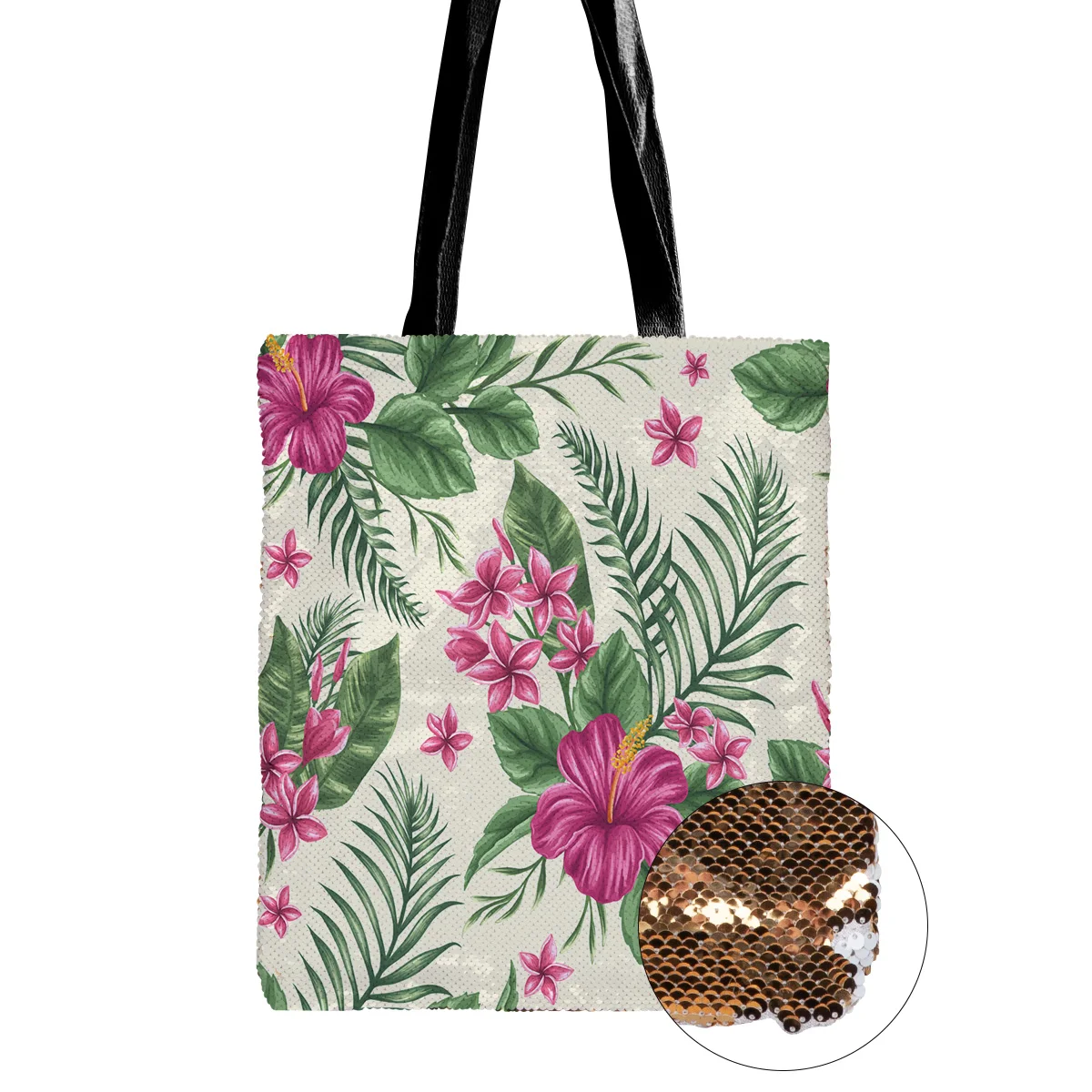 Сумка на плечо с Тропическими Цветами женские сумки одно блестками Повседневные