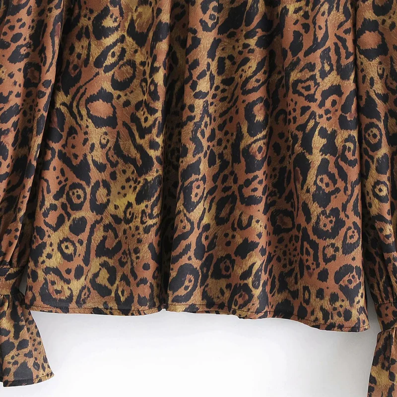 

Women Summer Leopard Blouses Shirts Tops 2020 Long Sleeve Loose Vintage Fashion Street Female Print Top Clothes Blusas