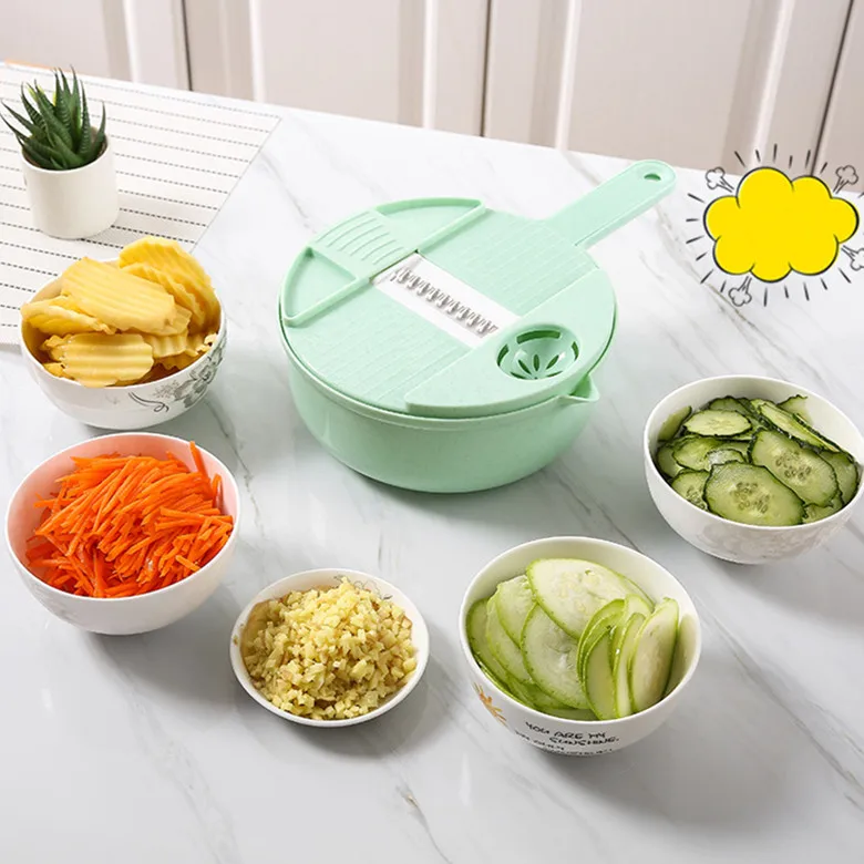 Ломтерезка для овощей слайсер картофеля моркови лука терка резак 12 в 1 кухонные