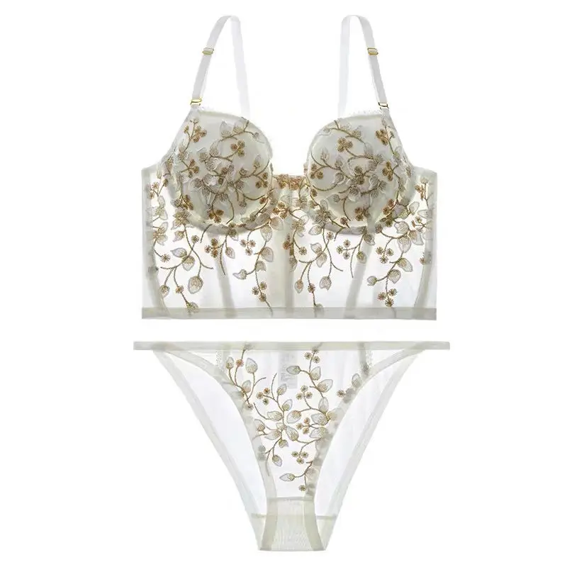 

2021 new lace sexy gathering, upper collection, breast underwear, big breasts, small and thin French girl bra, bra set, female
