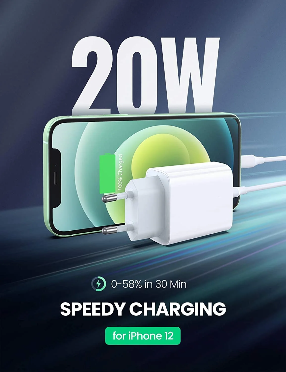 Зарядное устройство PD с USB Type C 20 Вт адаптер для ЕС быстрая зарядка телефона iPhone 12 11