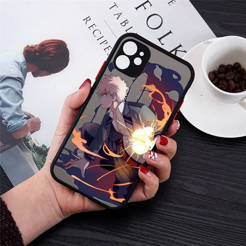 

My Hero Academia Anime Phone Cases Matte transparent For iPhone 12 Mini 11 Pro XR XS Max 7 8 Plus X Back Cover