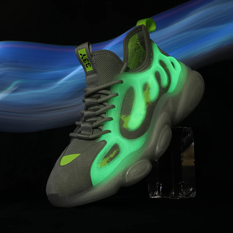 

Luminous Sneakers For Men Breathable Light Sports Shoes Luxury Fashion Casual Walking Shoes Man Tennis Shoes Chaussure Homme