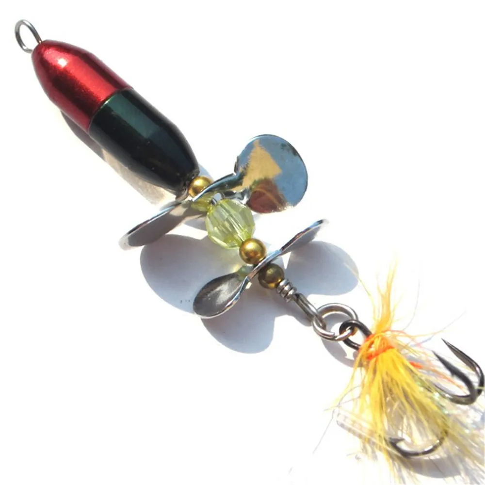 

Toio 2021 1pcs Rotating Spinner Sequins Fishing Lure 10g/7cm Wobbler Bait with Feather Fishing Tackle for Bass Trout Perch Pike