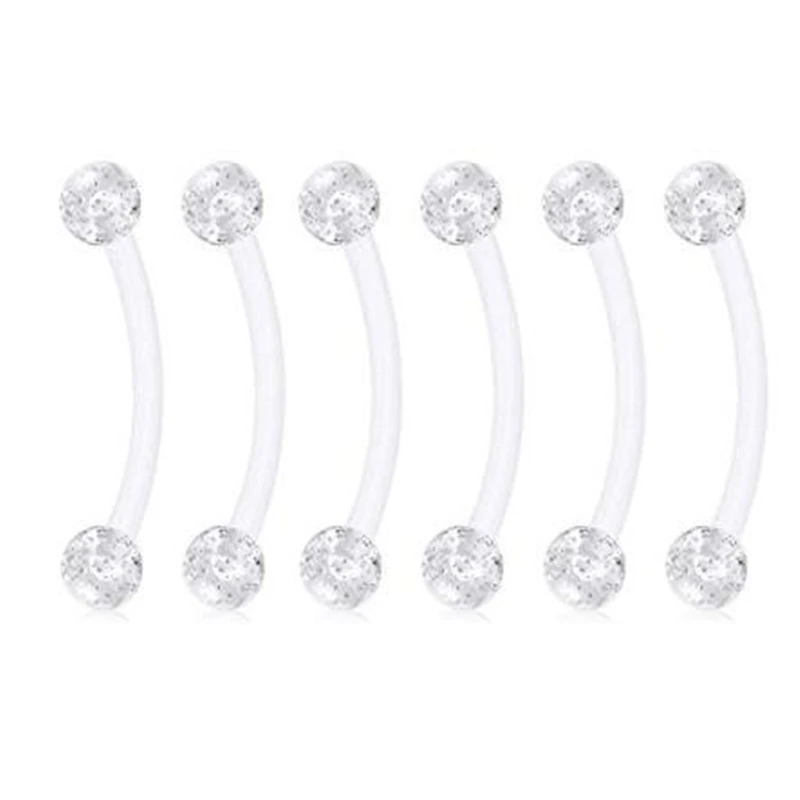 JFORYOU 18 мм беременность материнство гибкие Bioplast Длинные Кольца для пупка 14 г 11/16