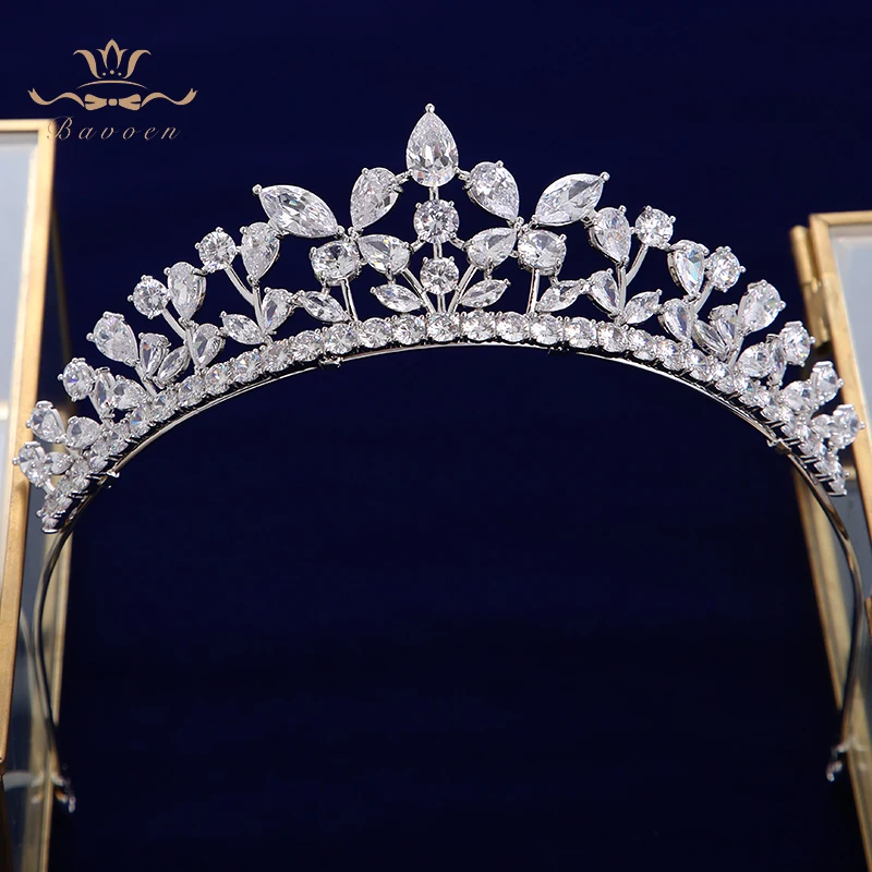 Модные свадебные тиары короны с полным цирконом Покрытые Кристаллами ободки для