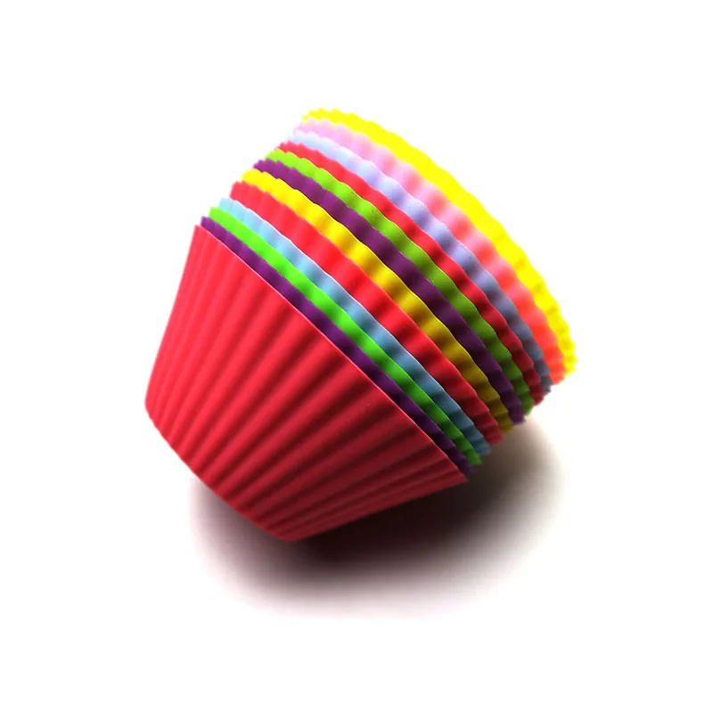 

12Pcs Muffin Cupcake Paper Cups Creative Silicone Round Cake Mold Baking Tool DIY Cake Decorating Tools Birthday Party