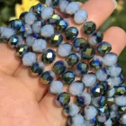 Бусины-разделители из австрийского стекла, зеленого и белого цветов, 468 мм