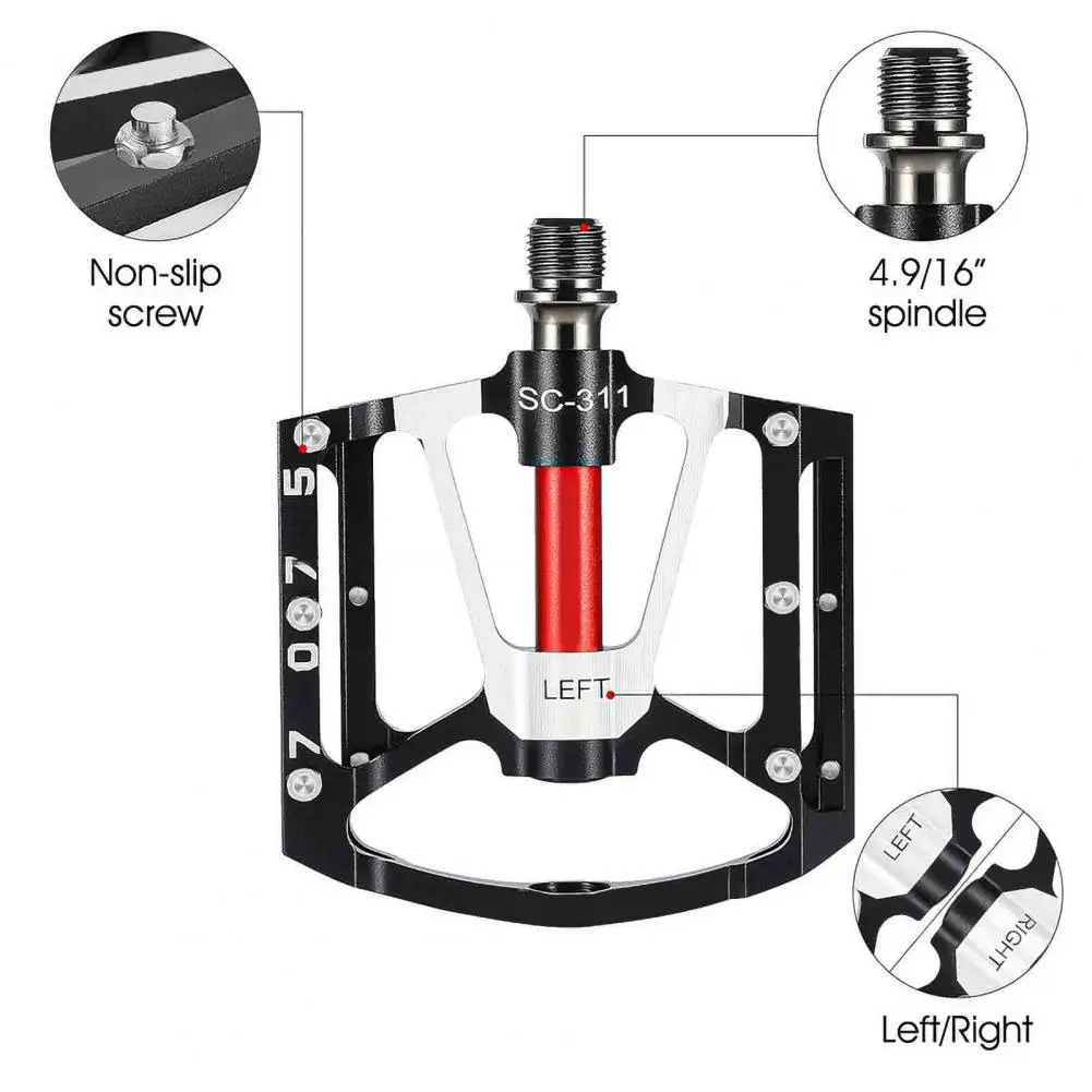 

Ultralight Seal Bearings Bicycle Bike Pedals Cycling Non-slip Aluminium Alloy Detachable Pedals Flat Bicycle Parts Accessories