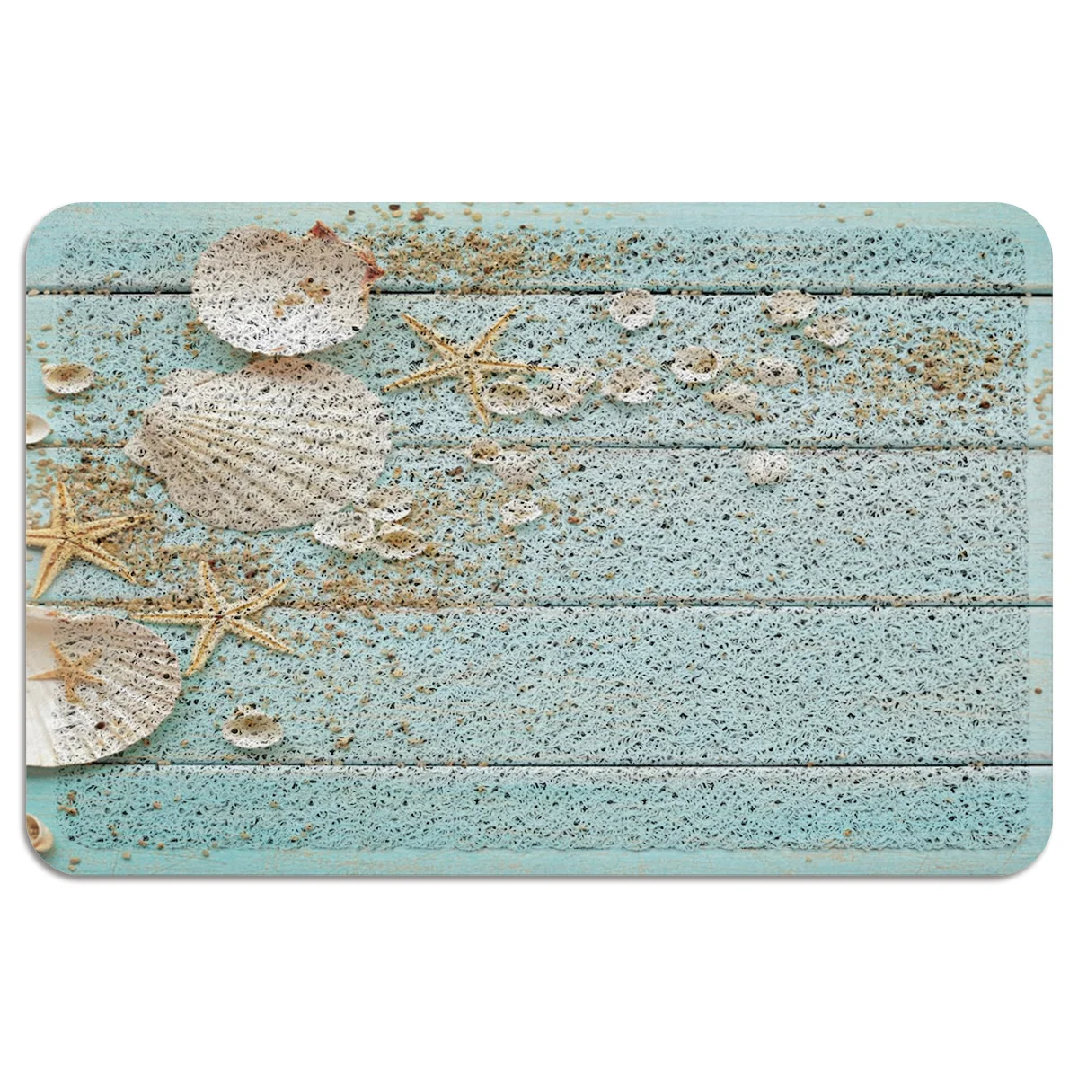 Деревянная доска с синими морскими звездами раковина для ванны душа зоны бегуны