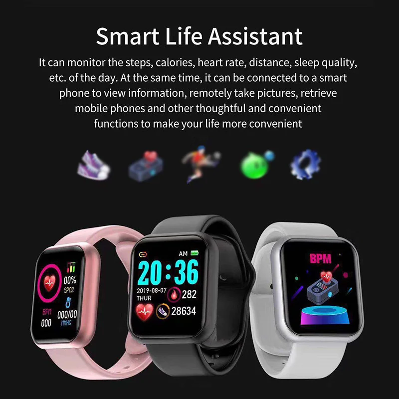 

2021 Apple Bluetooth Smart clocks Men Women Smartwatch Blood pressure Heart rate Monitor Sport Fitness bracelet For Apple