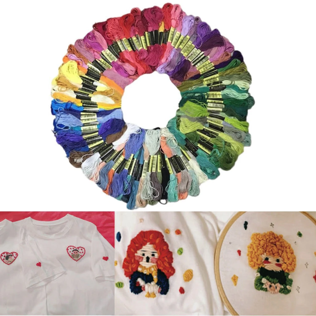 100 шт./лот игольчатая нить для вышивки крестиком цветные нитки хлопковые иголки