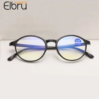 elbru retro anti blue light reading glasses tr frame magnification eyeglasses presbyopic spectacles unisex with diopter 0 to4 0