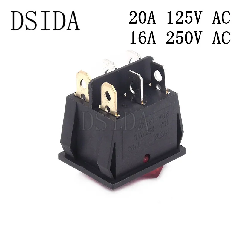 25*31 мм KCD4 клавишный переключатель двухсторонний ВКЛ ВЫКЛ 2 позиционный 6