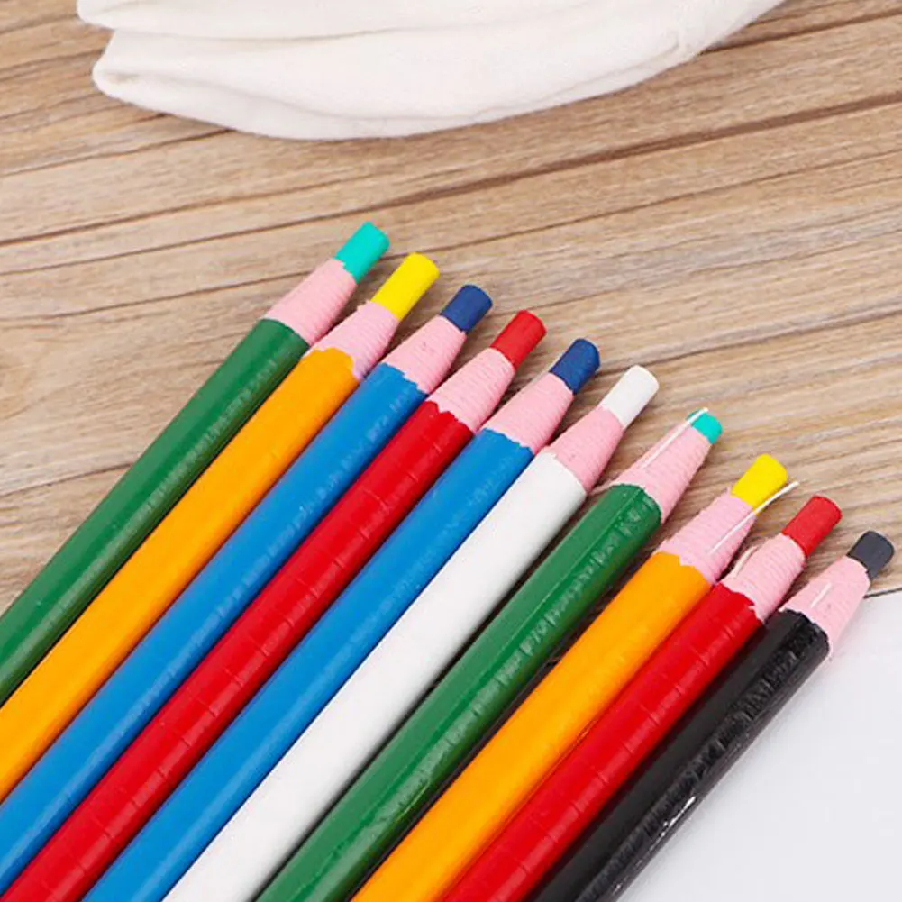 

12pcs Colorful Cut-free Sewing Tailor's Chalk Pencils Fabric Marker Pen for Tailor Sewing Accessories Sewing Chalk Garment Pen