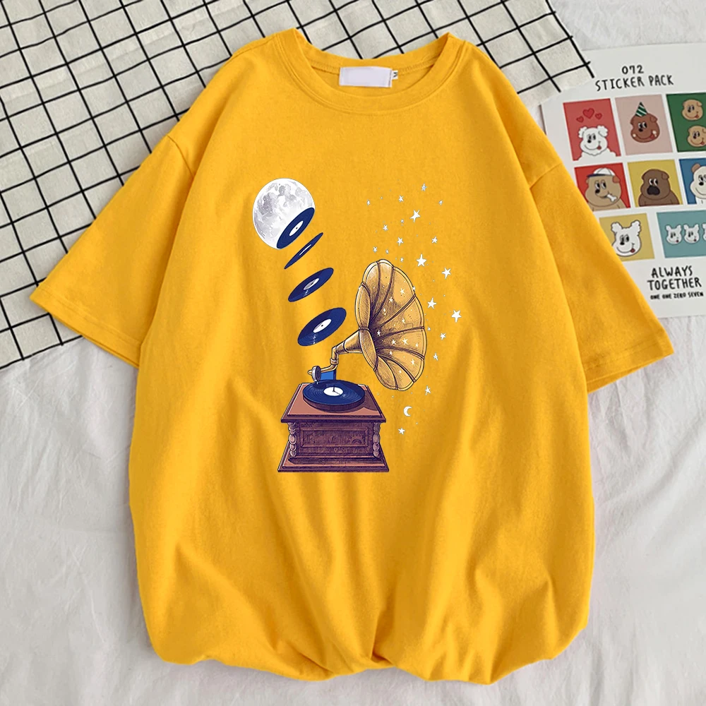 

Футболка мужская с музыкальным принтом Луны, Стильная Спортивная Удобная футболка с коротким рукавом, Повседневная модная футболка, лето ...