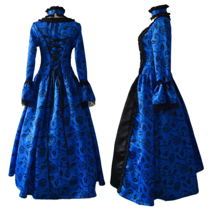 Женское платье макси рококо в викторианском стиле макси-платье с цветочным