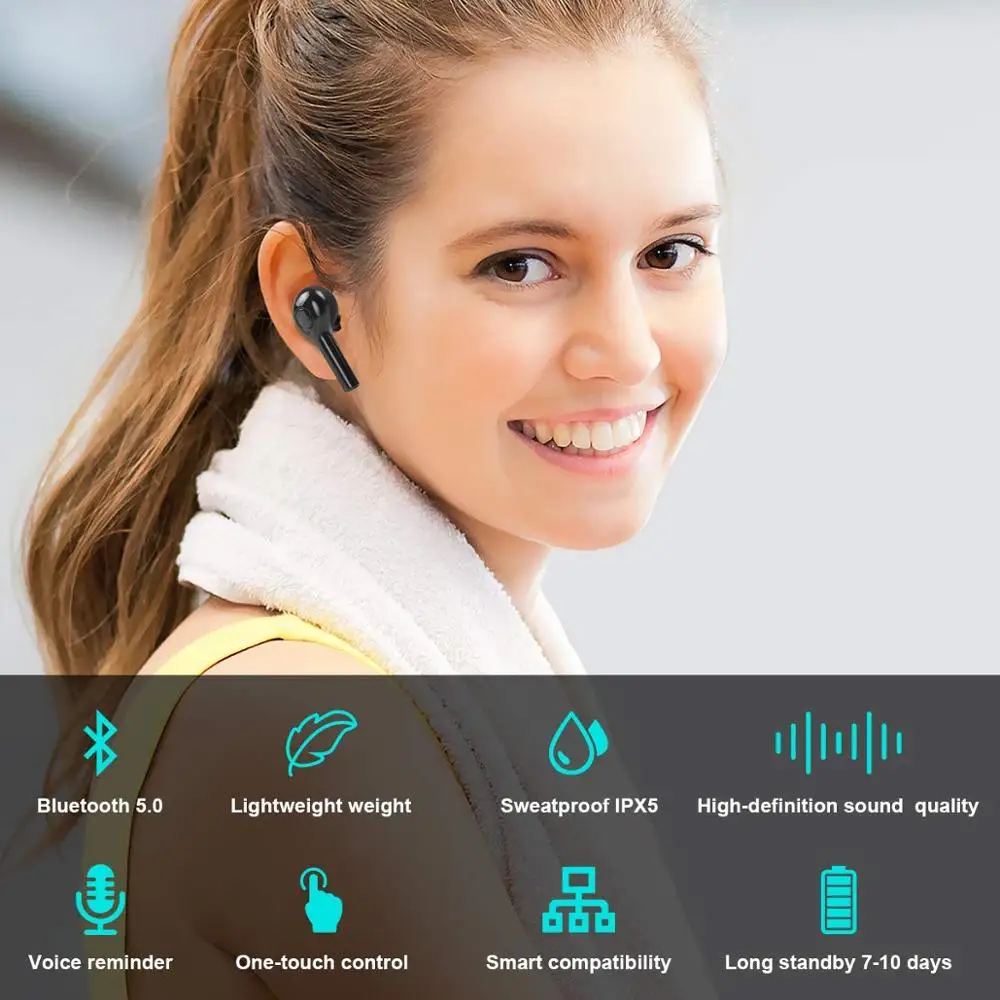 TW08 мониторные наушники Bluetooth Беспроводные с функцией зарядного