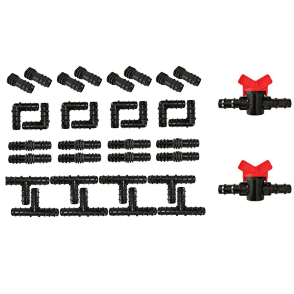 

24/34Pcs Connectors Plastic Pipe Hose Irrigation Connector 16 MM(0.63 inch) Mixed Connectors for Garden Irrigation Systems